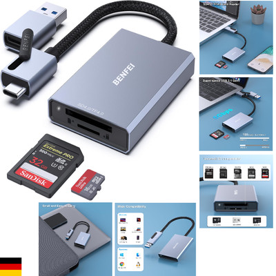 UHS-II Card Reader | USB-C/USB-A 2-in-1 | MicroSD/SD Slot