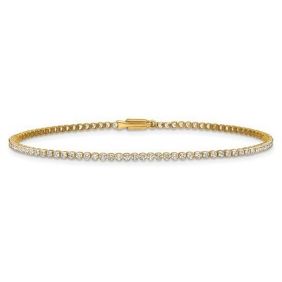 1 1/3 Ct G VS/SI Lab Grown Diamond Tennis Bracelet  14K Yellow Gold 7 Inch Women