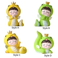 Chinese New Year Cartoon Snake Figurine Resin Sculpture Tabletop Ornament