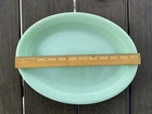 *Vintage Fire King Jadeite Oval Serving Plate Platter Jane Ray 12" x 9”, ribbed