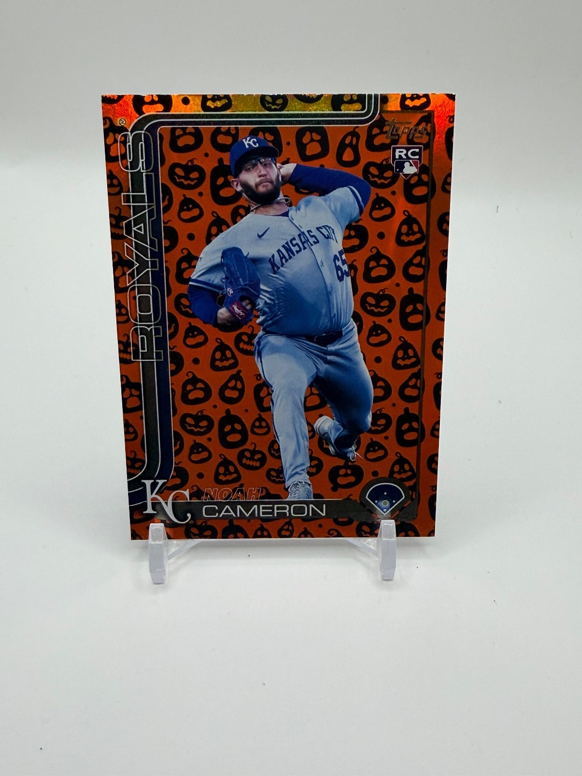 2025 Topps Update JACK O LANTERN #US65 Noah Cameron Rookie Royals SSP Variation