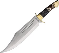 Rough Ryder Nóż Heavy Bowie Horn i drewniany uchwyt Ogromny nóż Skórzana pochwa