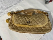 The Sak Gold Quilted Shoulder Bag Damaged 