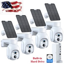 4MP Wireless Security Camera System CCTV 2K Solar Battery PTZ Wif IP Cameras PIR