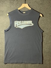Vintage Hollister Shirt Sleeveless Made in USA Y2K Surf Logo Navy Medium