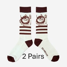 2x Men's Where the Wild Things Are Athletic Crew Socks Ivory 6-12 Father's Day