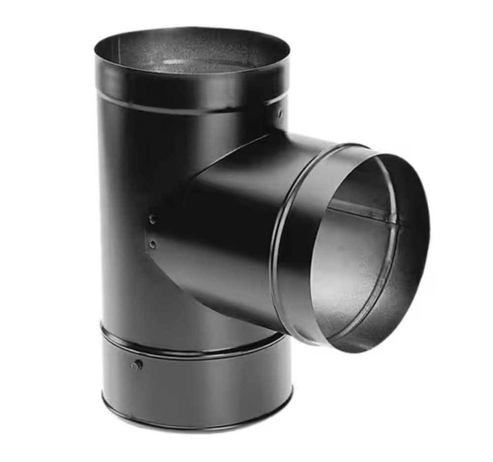 DURAVENT DURABLACK- 6" Tee with Clean-Out Cap #6DBK-T - Open Box - Free Ship