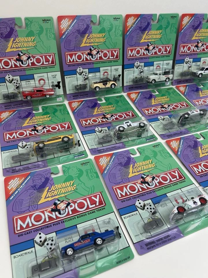 Johnny Lightning Monopoly Complete Set w/ Game Token Cars & Factory Box-2000-NEW - Image 2 of 4