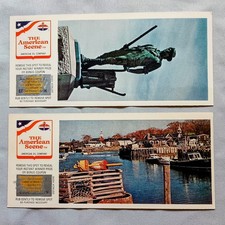 Lot of 2 Vintage 'The American Scene' Oil Co. Promo Game Card Postcards 1969