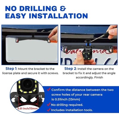Car Rear View Camera License Plate Bracket DashCam Camera License Plate Frame