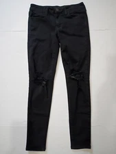 American Eagle Jeans Womens 6 Black Jegging Next Level Stretch Distressed 