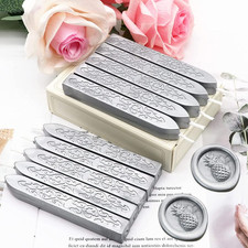 Wax Seal Sticks, 12 Pieces Silver Sealing Wax Sticks with Wicks, Antique Sealin