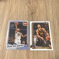 Steph Curry Topps Chrome NBA Rookie Card Set of 2. rookie card picture