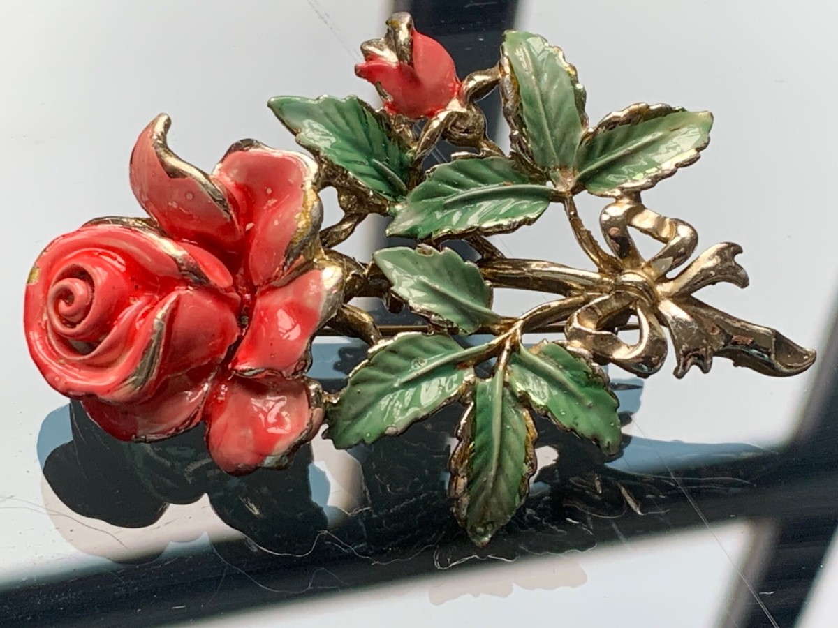 Romantic Vintage French Bouquet of Roses Designer Brooch 2 1