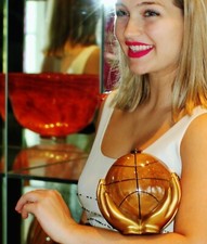 TIMMY WOODS BASKETBALL HAND ART MINAUDIERE CLUTCH PALM HOOPS BBALL SCULPTURE BAG