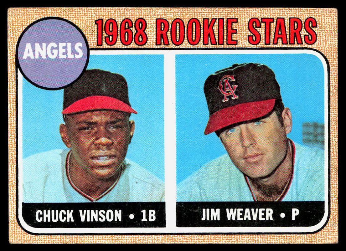 Angels Rookie (Chuck Vinson / Jim Weaver) 1968 Topps #328 VG/EX NO
