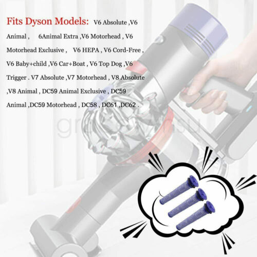 3 replacement filters for Dyson V6 V7 V8 DC58 DC59 animal vacuum cleaner UK - Picture 11 of 11