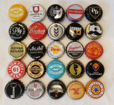 25 Unique Microbrew Beer Bottle Cap Top Lot - All Different - Some Rare HTF (5)