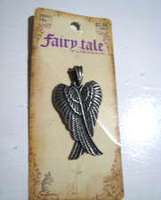 2" Angel Wings Pendant New in Package Metal Silver Tone