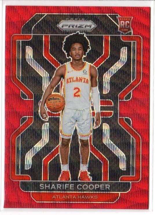 2021-22 Panini Prizm Basketball Ruby Wave Prizms #280 Sharife Cooper RC SP