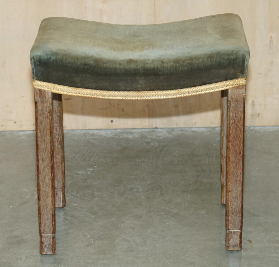 Original King George VI Coronation Stool 1937 Limed Oak By Waring & Gillow - Image 3 of 4