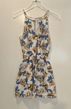 J for Justify Floral Sleeveless Halter Dress Womens Size Small