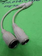 LOT OF 2 - Keyboard Adapter AT to PS/2 DIN-5-Female to Mini-Din 6-Pin Male NC
