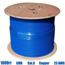 1000FT Cat6 Ethernet LAN Network FTP Shielded Cable CMR 23AWG Solid Copper Wire