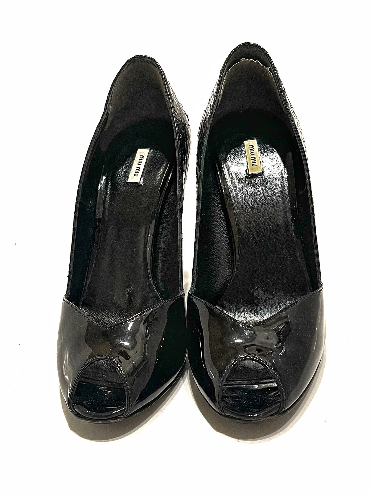 MIU MIU Black Python Leather Rhinestone Jeweled H… - image 5