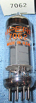 1 NOS Amperex 7062 aka E180CC Vacuum Tube - 10,000 Hour Audio Twin Triode