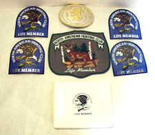 Vintage North American Hunting Club-Life Member Gold/Silver Belt Buckle Patch