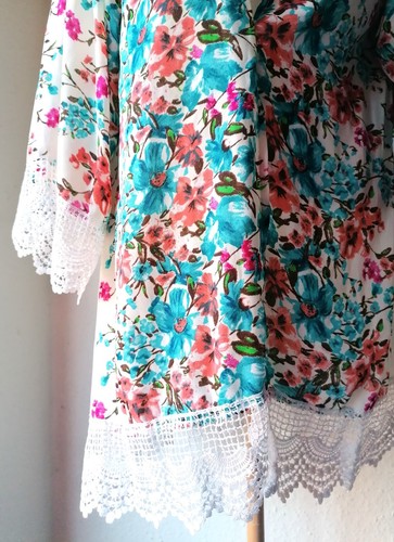 KIMONO Jacke 💋 Dessous Negligee 🎀 Blumen 💗 L 40 42 💋 Neu Impressionen - Bild 3 von 5
