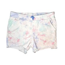 Cat  Jack Jean Shorts Girls Sz 7 8 Tie Dye Pastel Cut Offs Elastic Waist Target