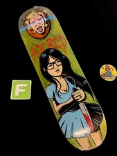 RARE SIGNED Corey Duffel Adored Stained Skateboard Deck Pro Model AUTOGRAPHED