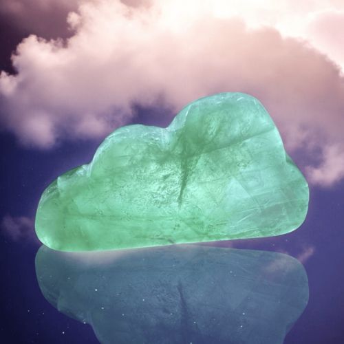 Green Fluorite Crystal Cloud Carving Natural Stone Specimen #1