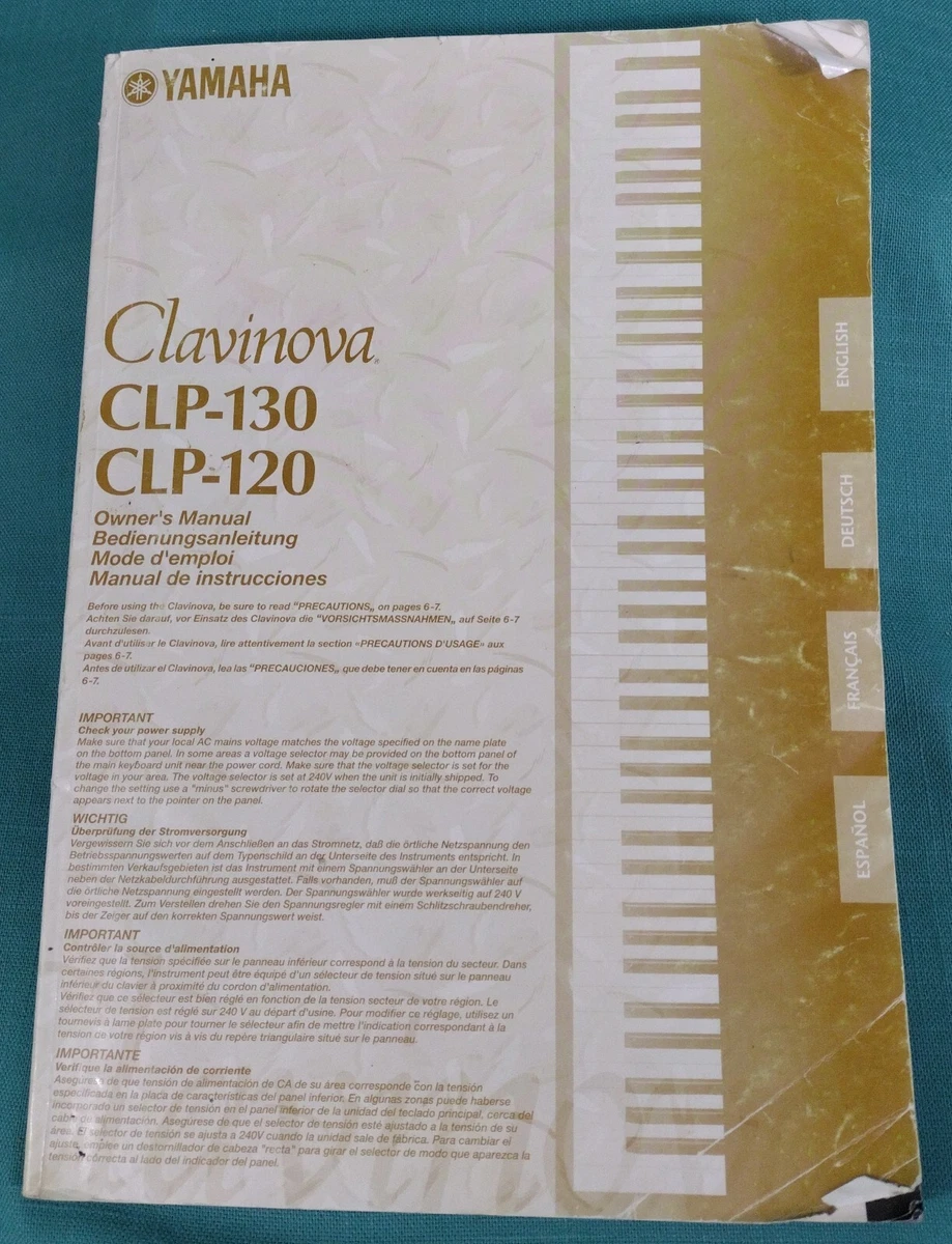 Clavinova CLP 130 CL 120 Owner s Manual YAMAHA Paperback PB eBay