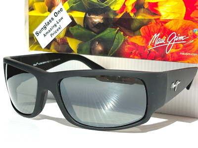 NEW Maui Jim WORLD CUP Matte Black Rubber POLARIZED Grey GLASS