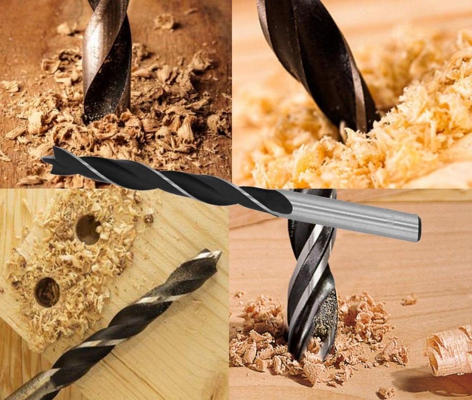 Wood Brad Point Drill Bit Set 1/8" -1/2" Woodworking Drilling Hardwood ...