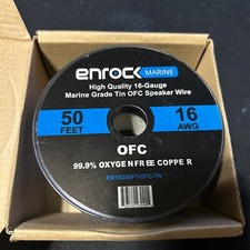 Enrock 16 Gauge 50' Tin Plated OFC Outdoor Marine Boat Speaker Wire Cable