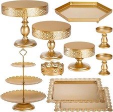 10 Pieces Gold Cake Stand, Metal Round Cupcake Tower, Decorative Dessert Fruit