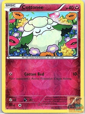 Cottonee 55/98 Common Ancient Origins Pokemon Reverse Holo Moderately Played