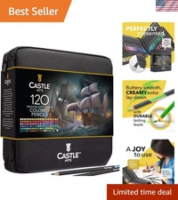 Artistry Defined: 120 Soft Colored Pencils with Zipper for Ambitious Creatives