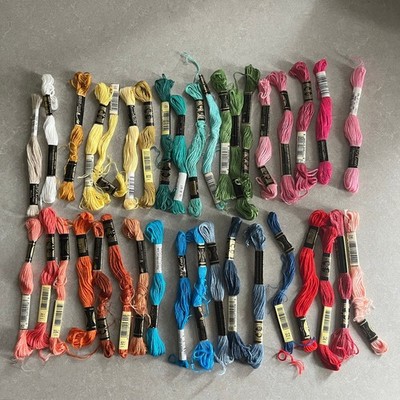 DMC / J. & P. Coats Embroidery Floss Thread Bundle 37 Skeins NEW