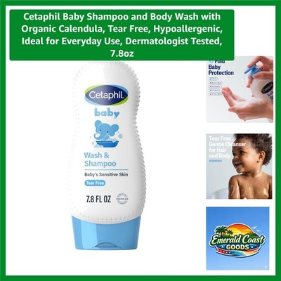 Baby Shampoo & Body Wash with Organic Calendula, 7.8oz - Tear-Free & Gentle