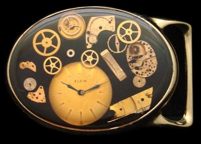 PF10173 GREAT VINTAGE 1980s VON WEST ***WATCH PARTS*** 22KT COLLECTOR BUCKLE