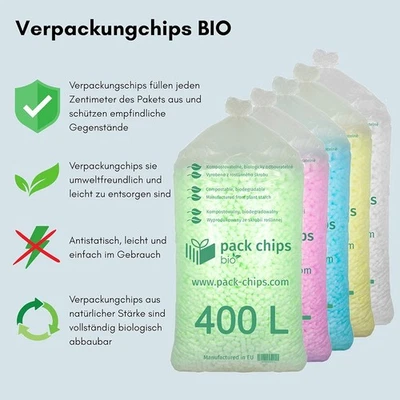 Verpackungschips 400 L BIO Packpolster Füllmaterial Verpackungsmaterial - Bild 1 von 4
