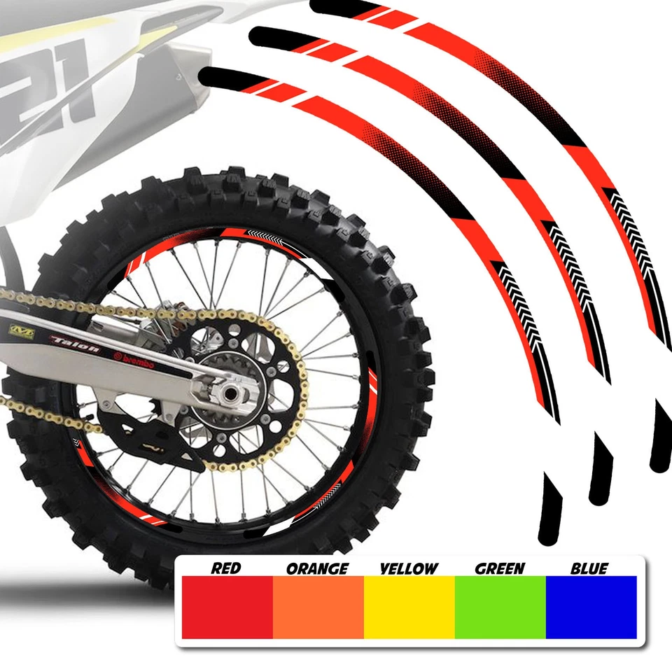 Rojo 21 pulgadas. Calcomanía adhesiva de llanta de 18" Dirt Bike A01 para Suzuki DR200S 19 20 21 22 23 Foto 3 de 4