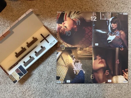 Taylor Swift Midnights Vinyl Clock Set + 4 SEALED LP Variants Complete NEW MINT