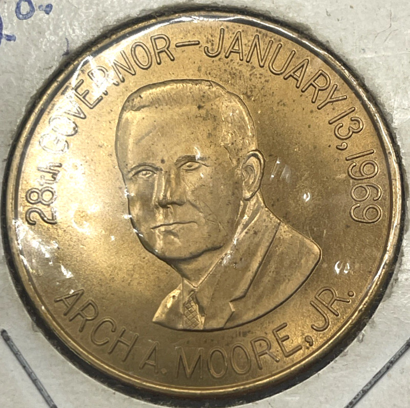 1969 West Virginia Governor Medal – 28th Governor Arch A. Moore, Jr.