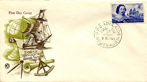1963 Australian Navigators Abel Tasman 4/- - WCS FDC Green